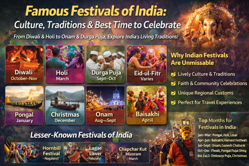 Famous festivals of India showcasing culture and traditions