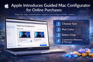 Apple’s new step-by-step Mac buying interface on the Apple Store website.